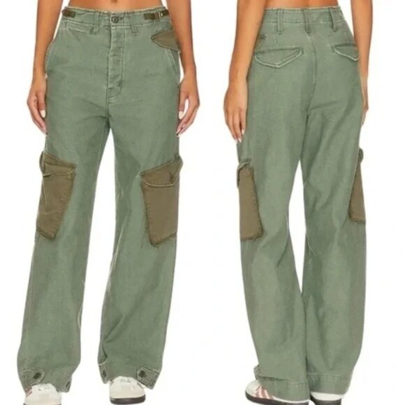 NWT MOTHER Denim Size 28 The G.I. Jane Greaser Nerdy On The Double Cargo Jean